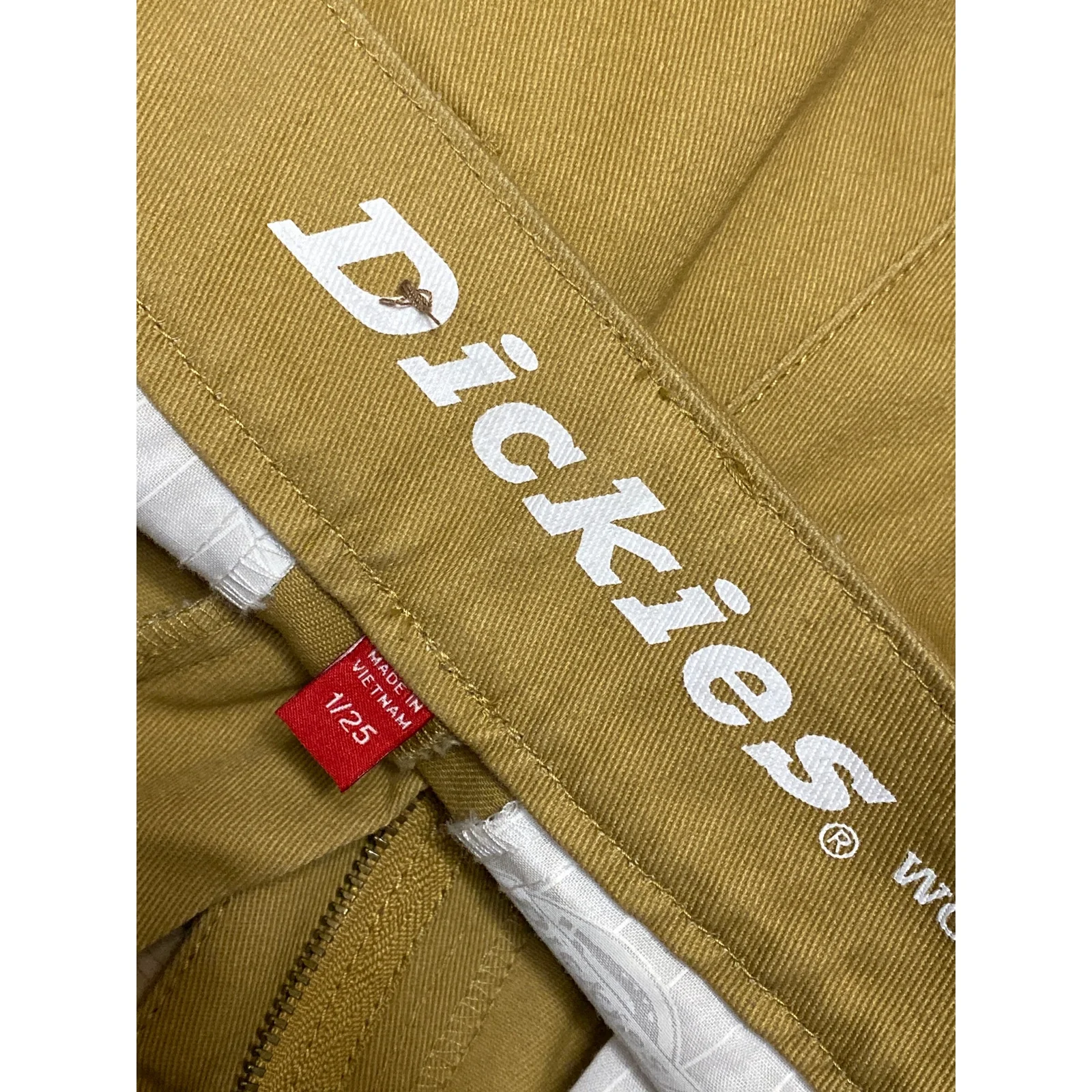 Dickies Women's Khaki Beige High Waist Loose Fit Wide Leg Baggy Pants Size 25 - Image 4