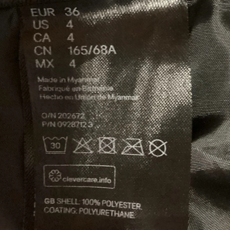 Divided By H&M Black High Rise Cropped Wide Leg Coated Pants Size 4 - Image 5