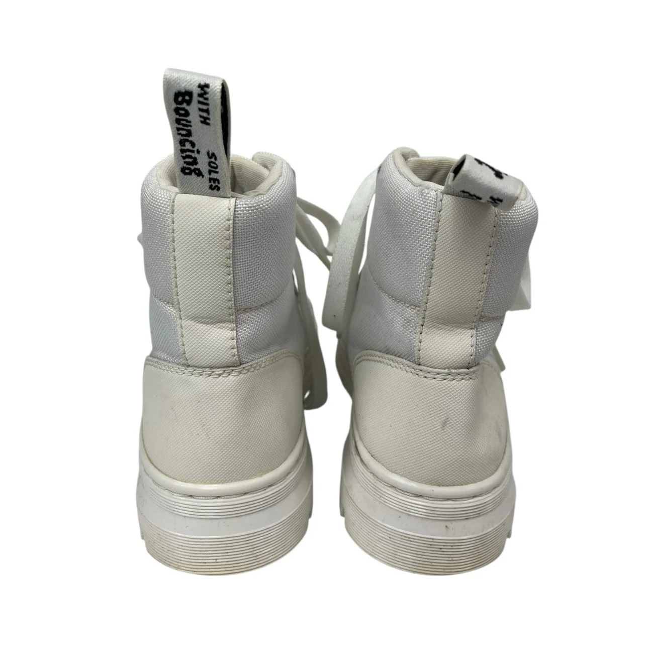 Dr. Martens Airwair Combs White Round Toe Lace-Up Platform Combat Boots Size 6 - Image 3
