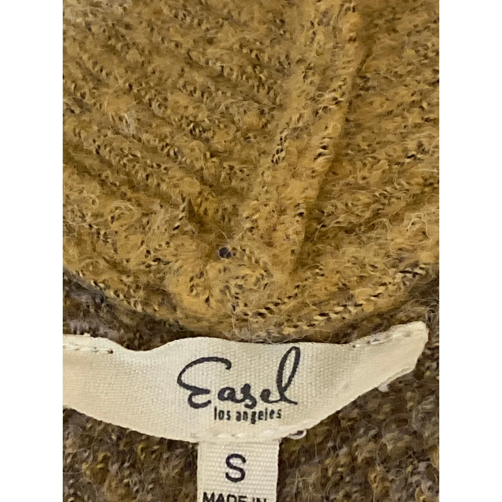 Easel Women's Tan Cheetah Leopard Animal Print Open Cardigan Sweater Top Size S - Image 5