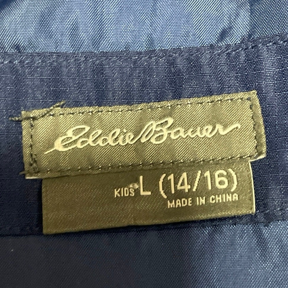 Eddie Bauer Kids Blue Color Block Full Zip Hooded Hoodie Windbreaker Jacket 14 - Image 3