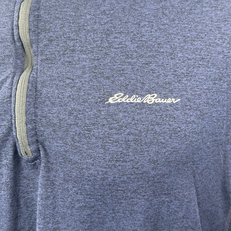 Eddie Bauer Men's Blue 1/4 Zip Long Sleeve High Neck Sweatshirt Sweater Top Sz L - Image 3