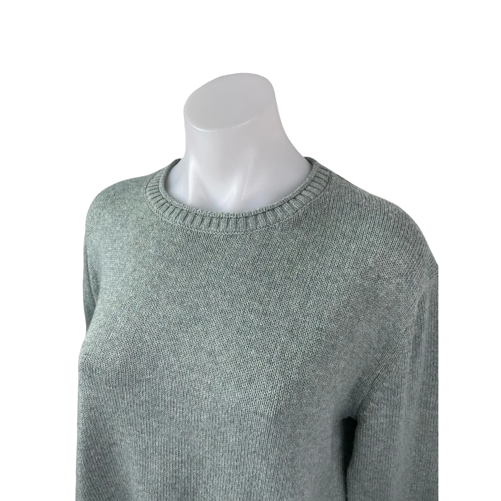 Ella Moss Women's Green Knit Long Sleeve Crew Neck Pullover Sweater Top Size S - Image 2