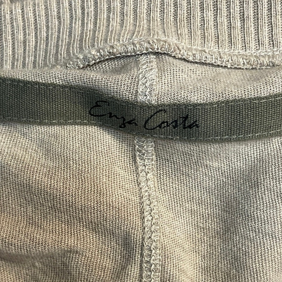 Enza Costa Womens Tan Cashmere Long Sleeve Cuffed V-neck Henley Sweater Top XS - Image 4
