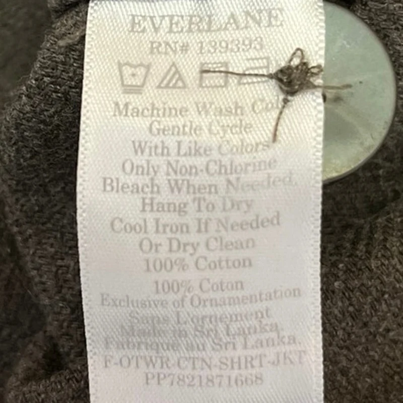 Everlane Gray Chest Pocket Long Sleeve Button Down Shirt Jacket Shacket Size XS - Image 4