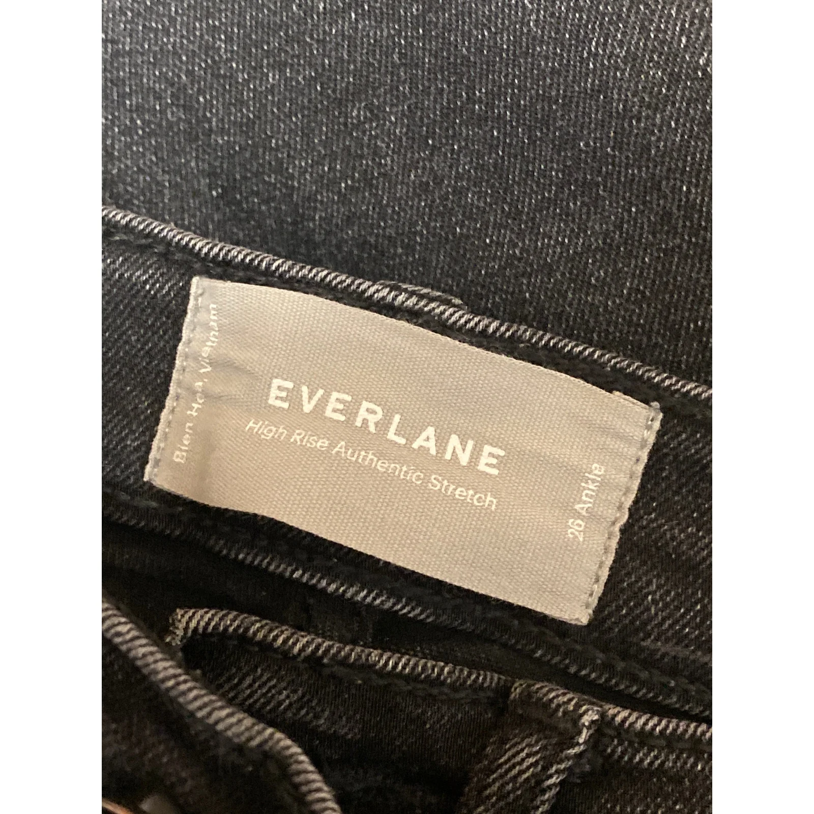 Everlane High Rise Authentic Stretch Black Button Fly Skinny Denim Jeans Size 26 - Image 4