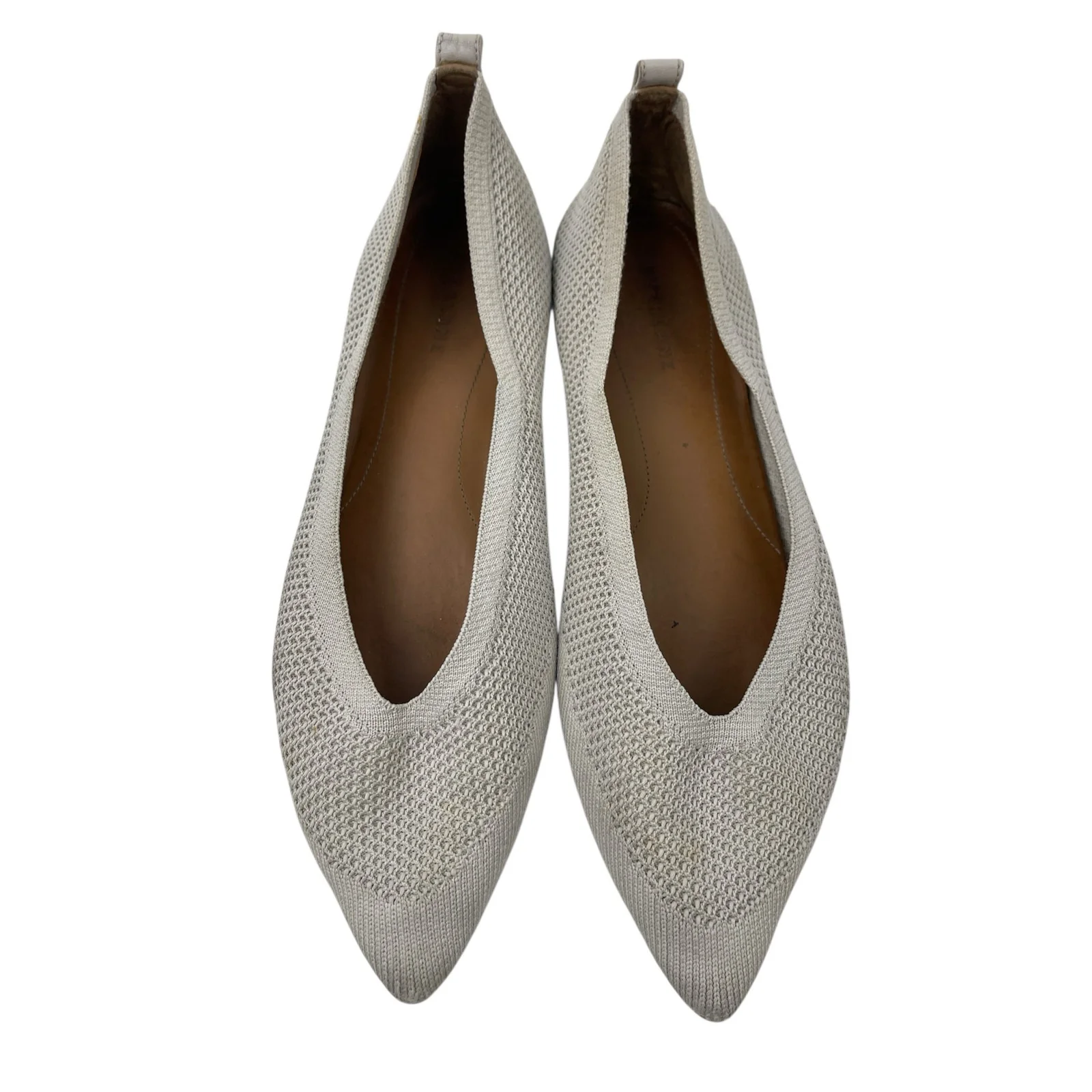 Everlane ReKnit Point Flats Women's Gray Pointed Toe Slip On Ballet Shoes 10.5 - Image 2