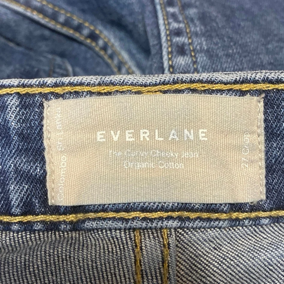 Everlane The Curvy Cheeky Women's Blue High Waisted Straight Denim Jeans Size 27 - Image 4