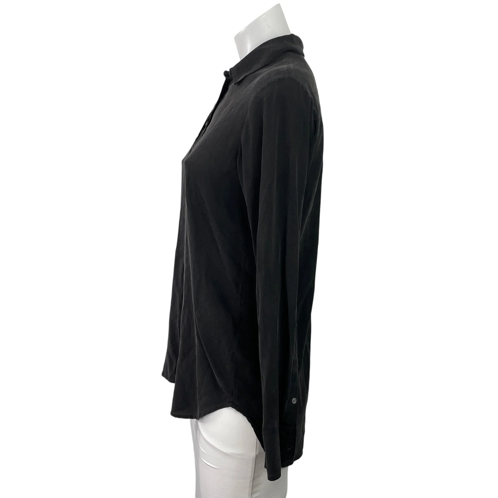 Everlane Women's Black Collared Casual Long Sleeve Button Down Shirt Top Size M - Image 2