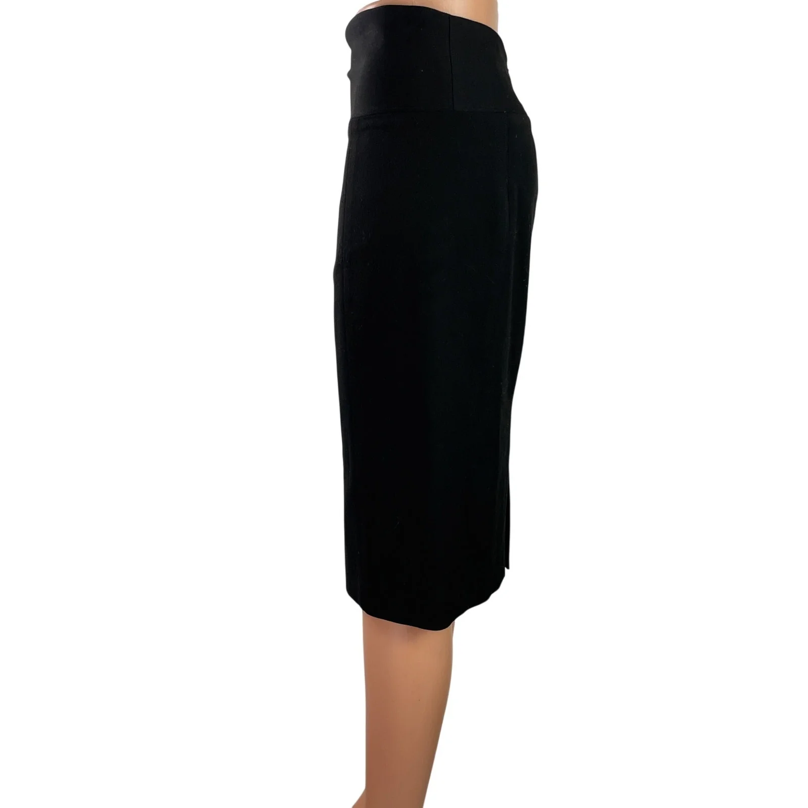 Express Women's Black High Waisted Knee Length Zipper Straight Pencil Skirt Sz 0 - Image 2