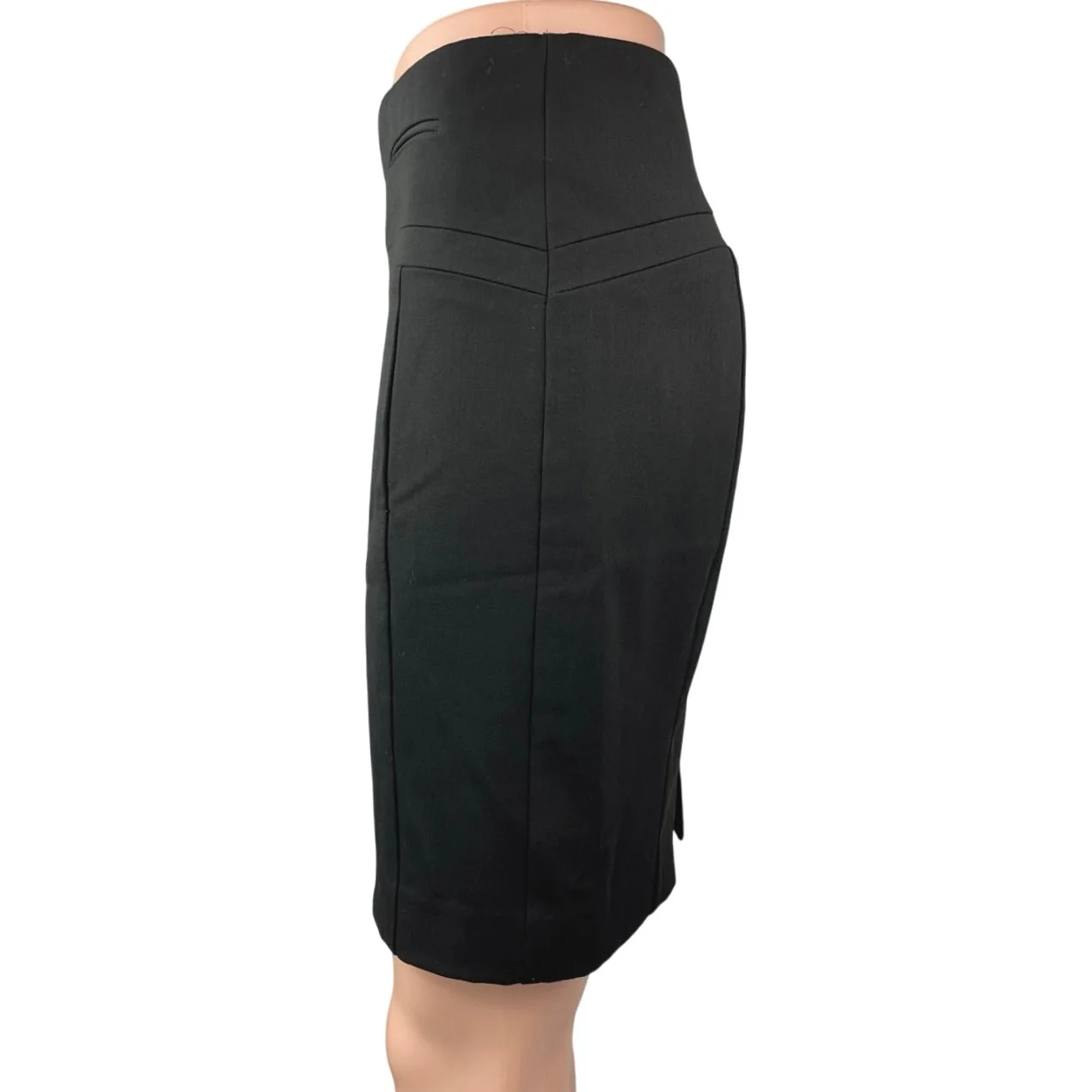 Express Women's Black Zipper Straight Pencil Knee Length Mini Skirt Size 0 - Image 2
