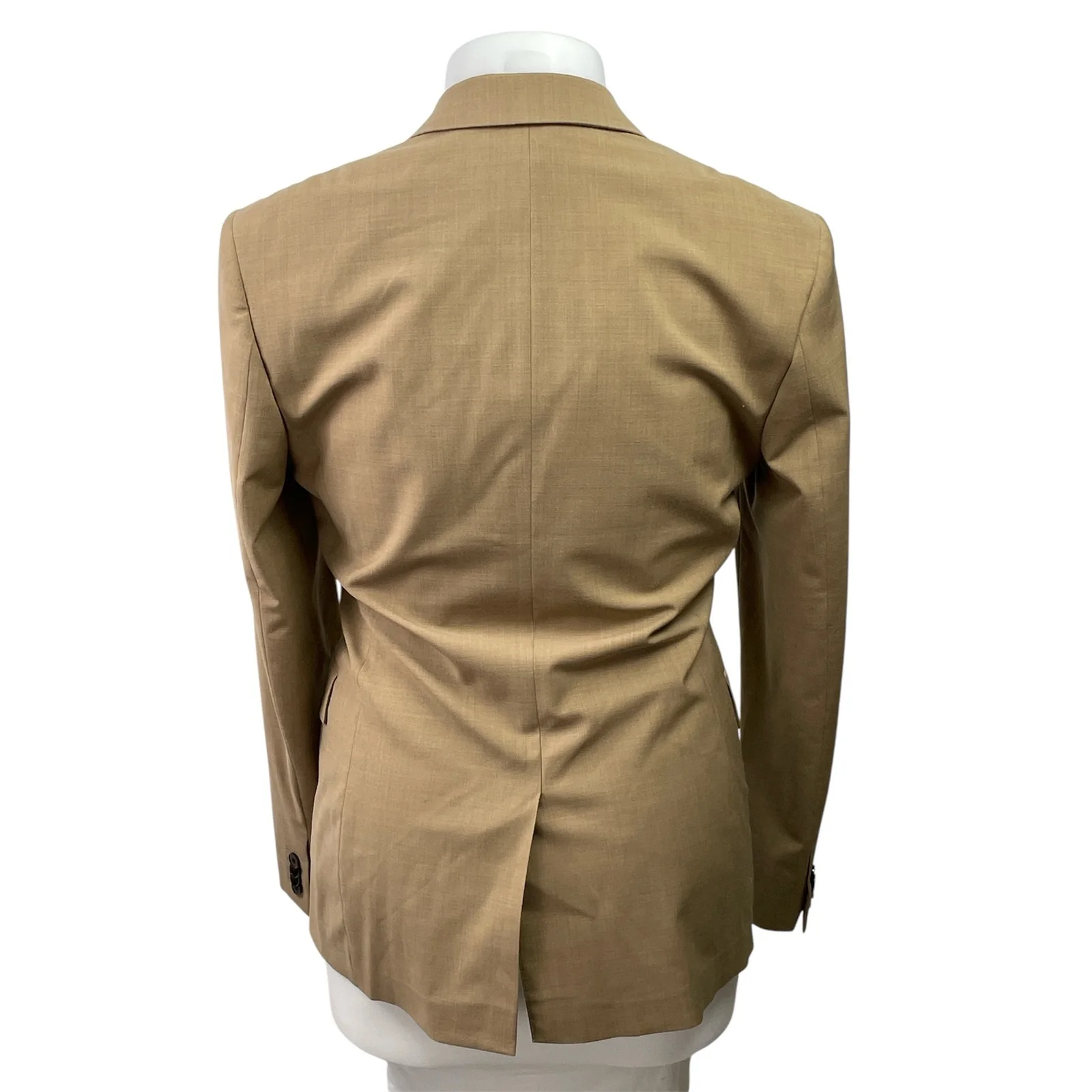 Express Women's Tan Long Sleeve Notch Lapel Pocket Blazer Coat Suit Jacket 39L - Image 3