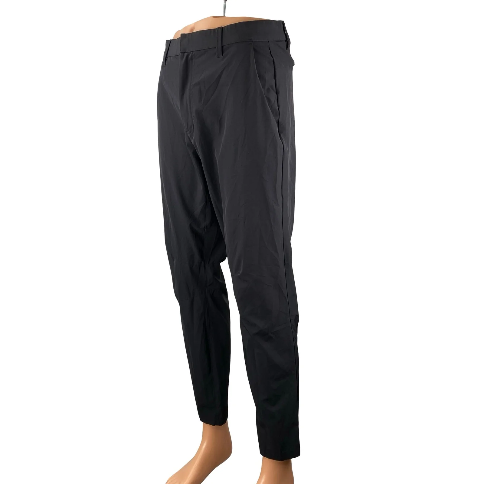 Fabletics Men's Black High Rise Slim Fit Tapered Trousers Office Dress Pants 30 - Image 2