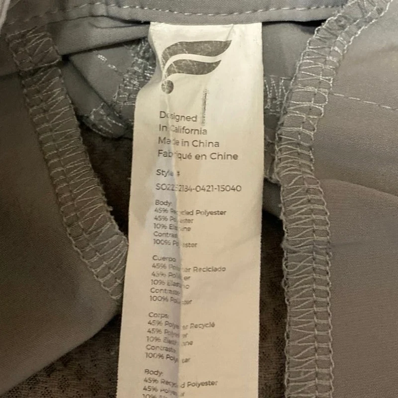 Fabletics The High Side Men's Light Gray Performance Golf Khaki Chino Shorts L - Image 4