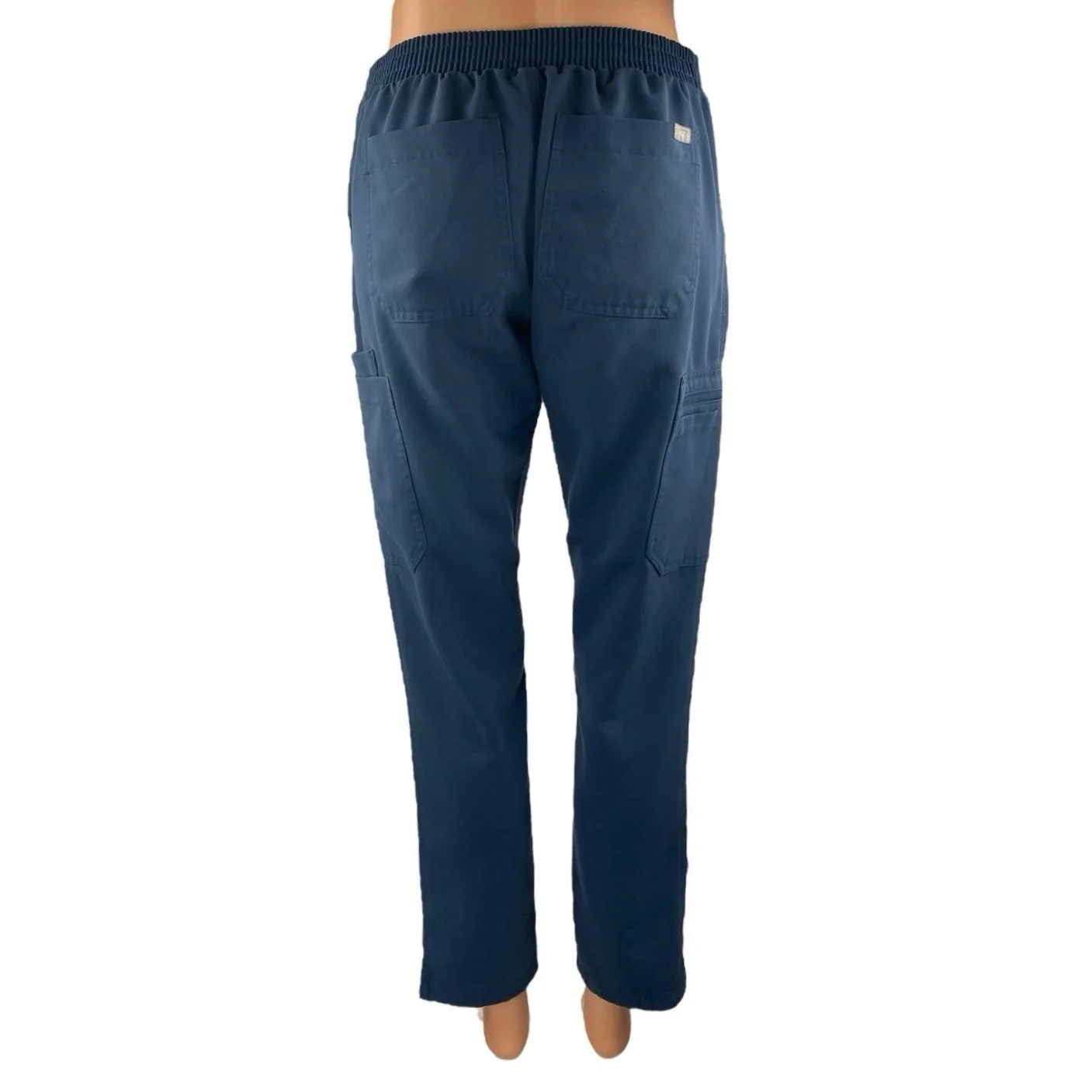 Figs Women's Blue Drawstring Cargo Straight Nurse Medical Scrub Pants Size XS - Image 3