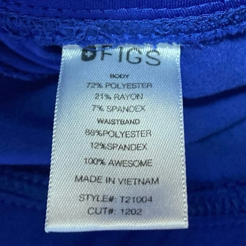 Figs Women's Blue Straight Doctor Nursing Medical Scrub Sweat Pants Size M - Image 4