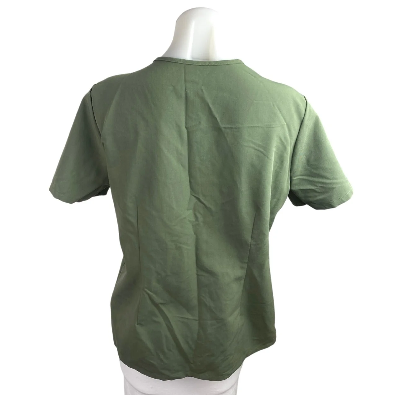 Figs Women's Green Short Sleeve V-Neck Pocket Medical Nurse Scrub Shirt Top Sz M - Image 2