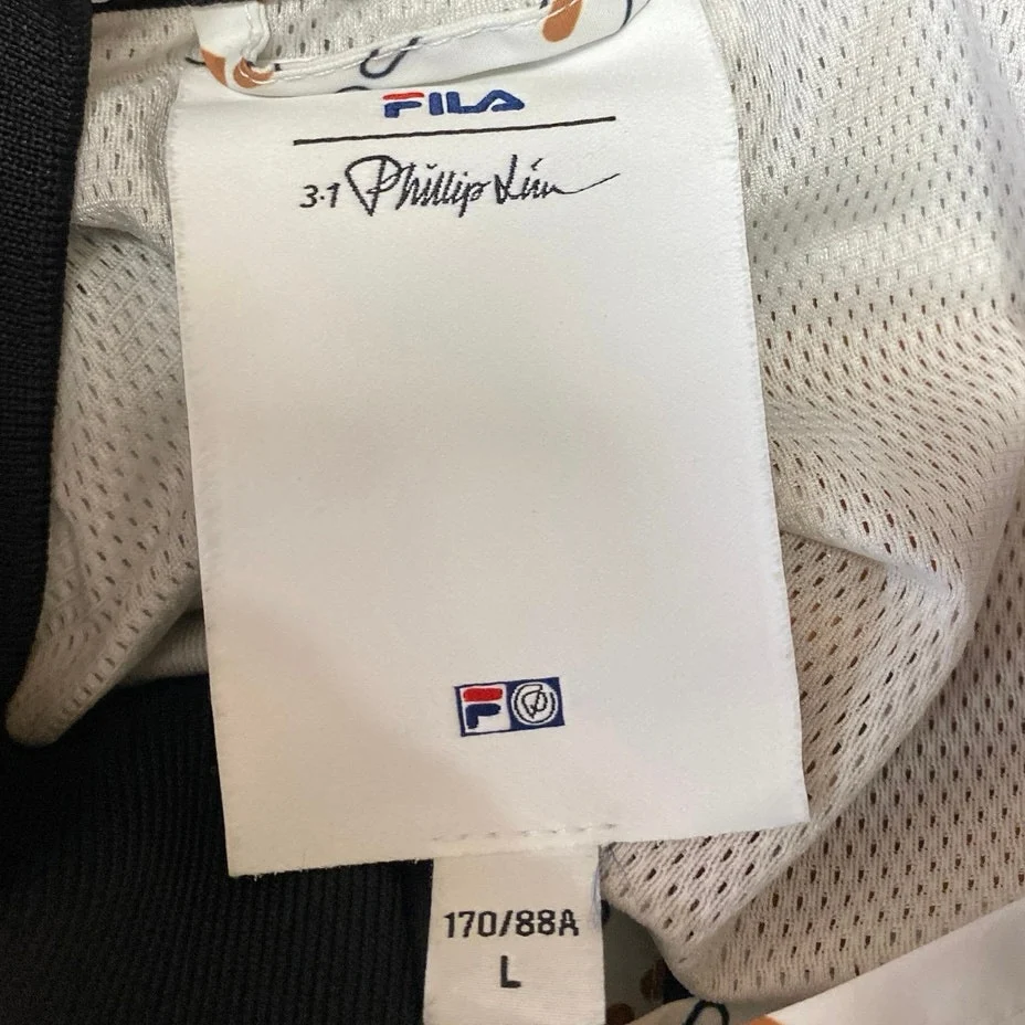 FILA X 3.1 Phillip Lim Womens Multicolor Zip Up Long Sleeve Logo Bomber Jacket L - Image 5