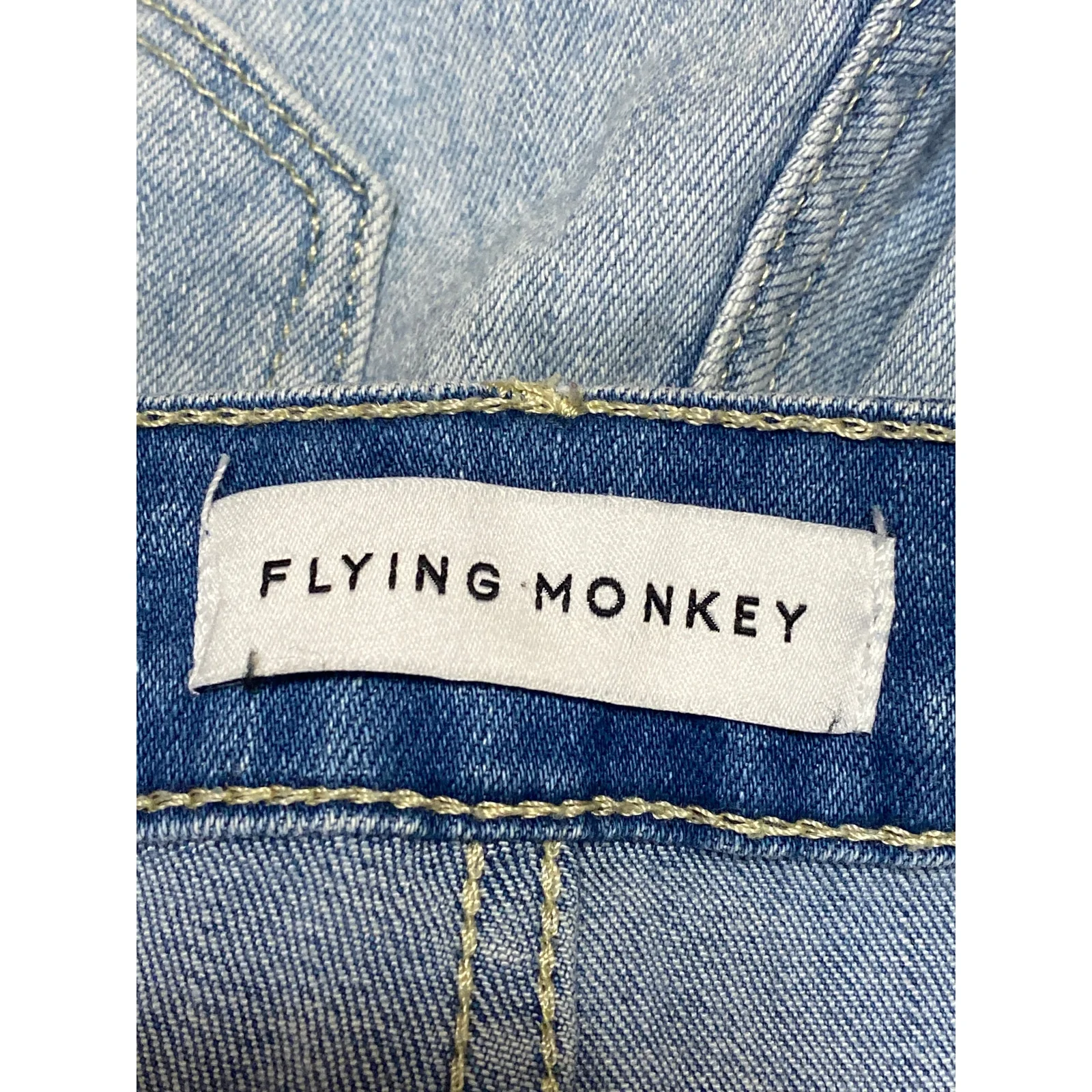 Flying Monkey Women's Blue Distressed Raw Hem Crop Straight Denim Jeans Size 26 - Image 3