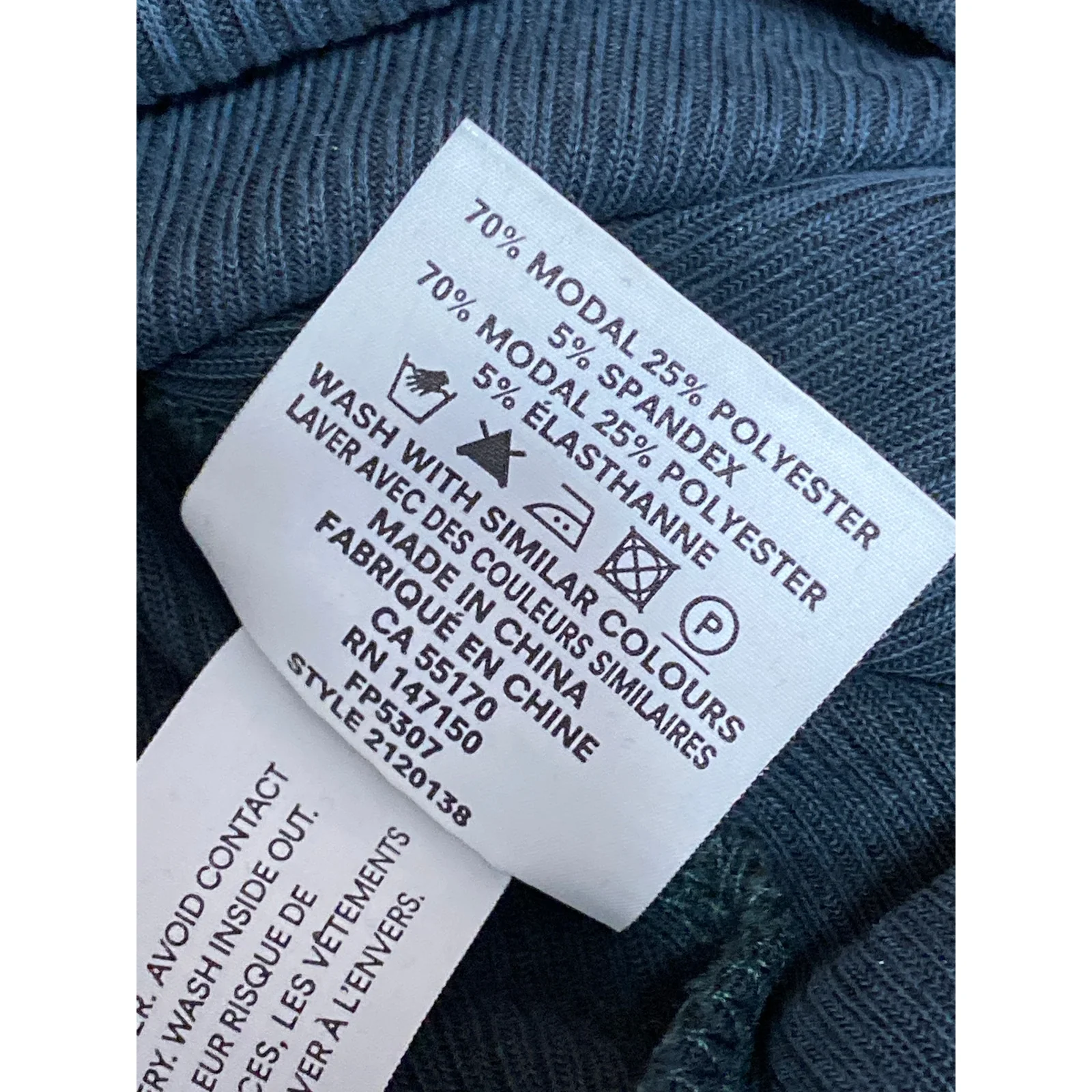 Frank And Oak Women's Black Ribbed Knit Crew Long Sleeve T Shirt Tee Top Size S - Image 4