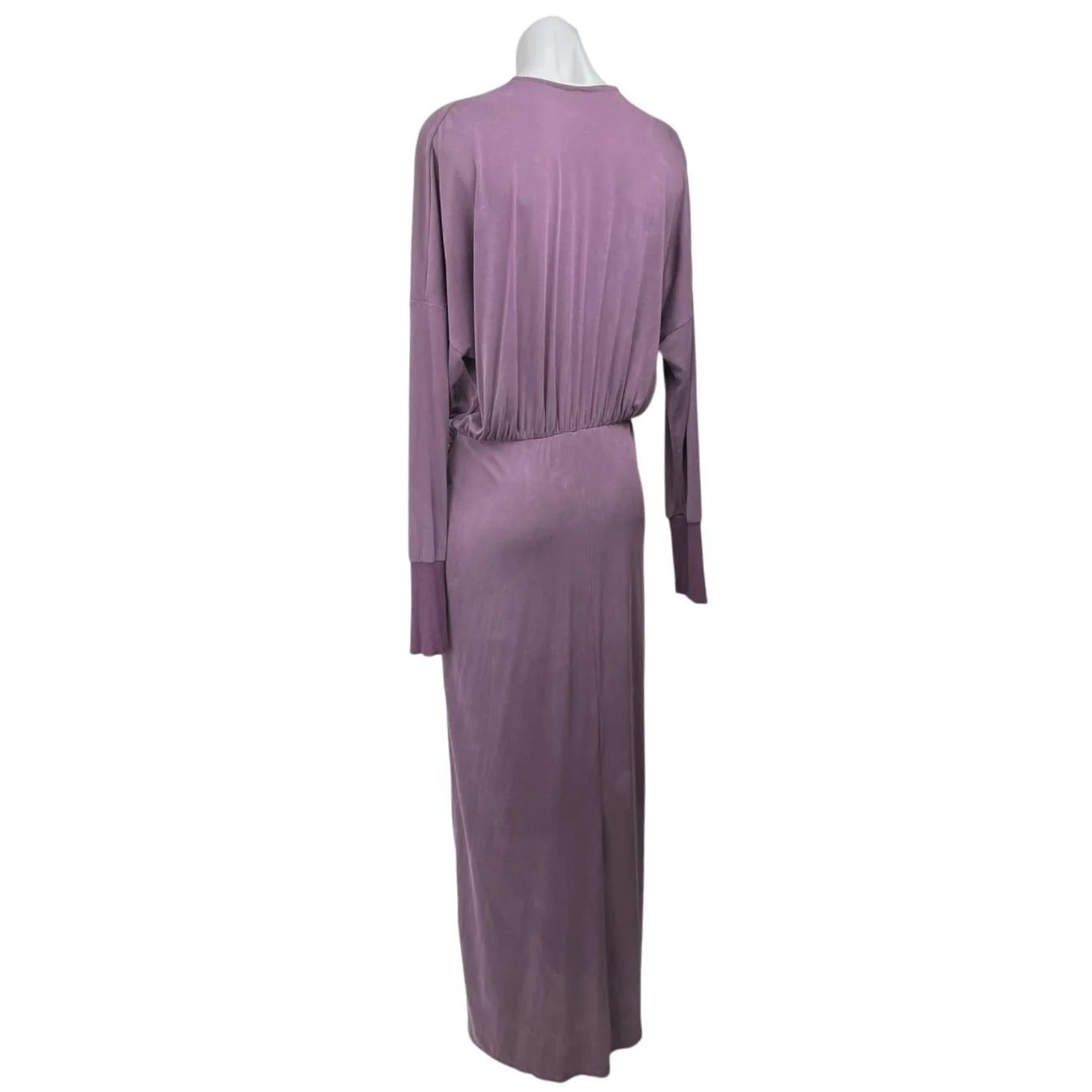 Free People Riley Cupra Women's Purple Long Sleeve V Neck Maxi Faux Wrap Dress M - Image 2