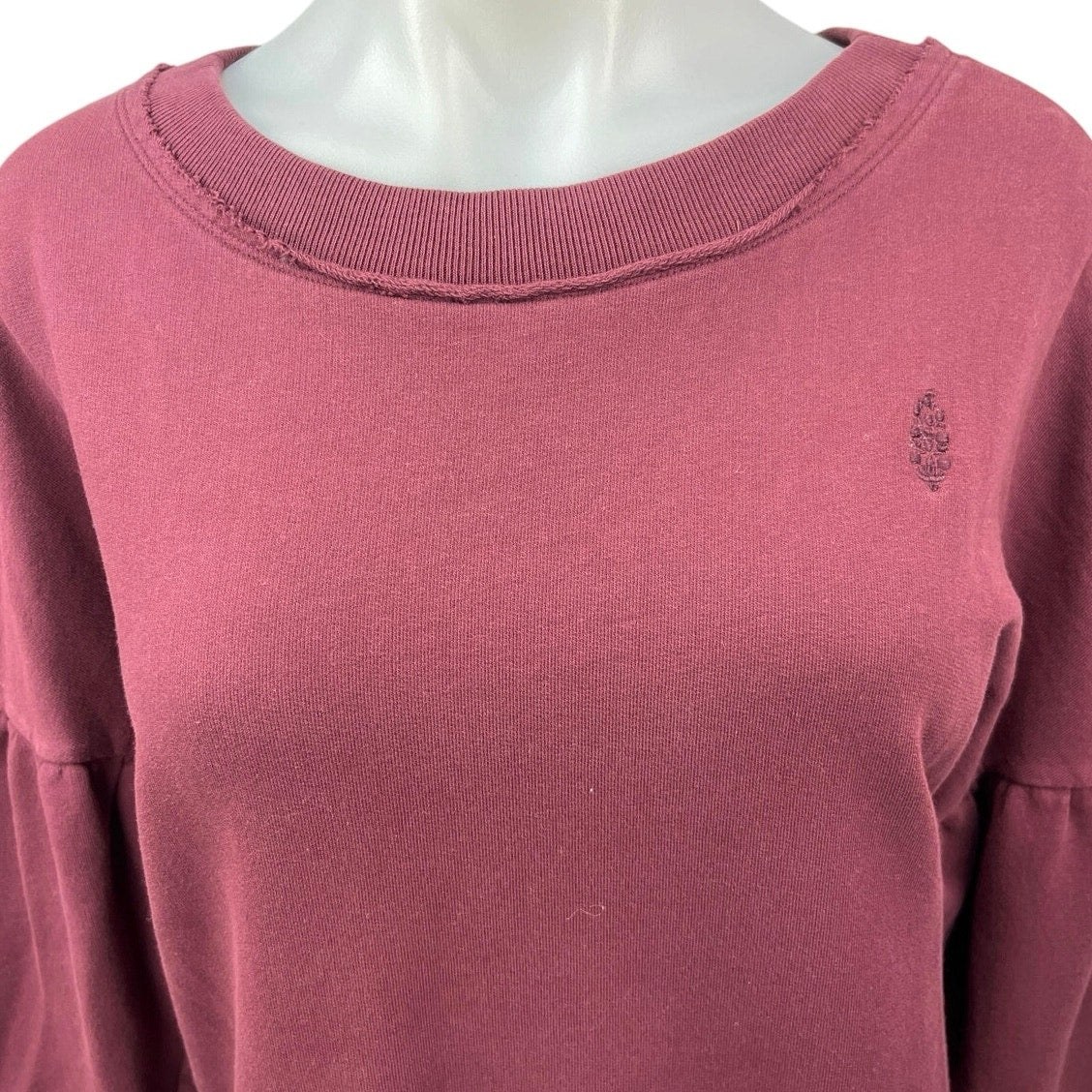 Free People Women's Purple Drop Shoulder Balloon Sleeve Pullover Sweater Top XS - Image 3