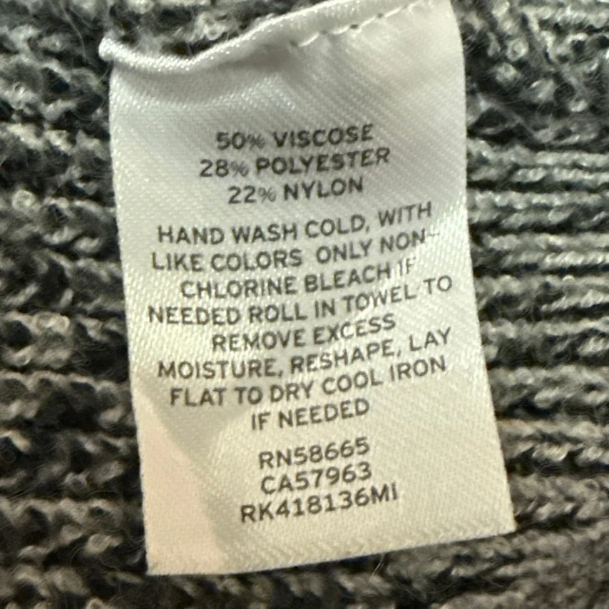 Free Press Gray Ribbed Knit Puff Long Sleeve Mock Neck Sweater Top Size XS - Image 4