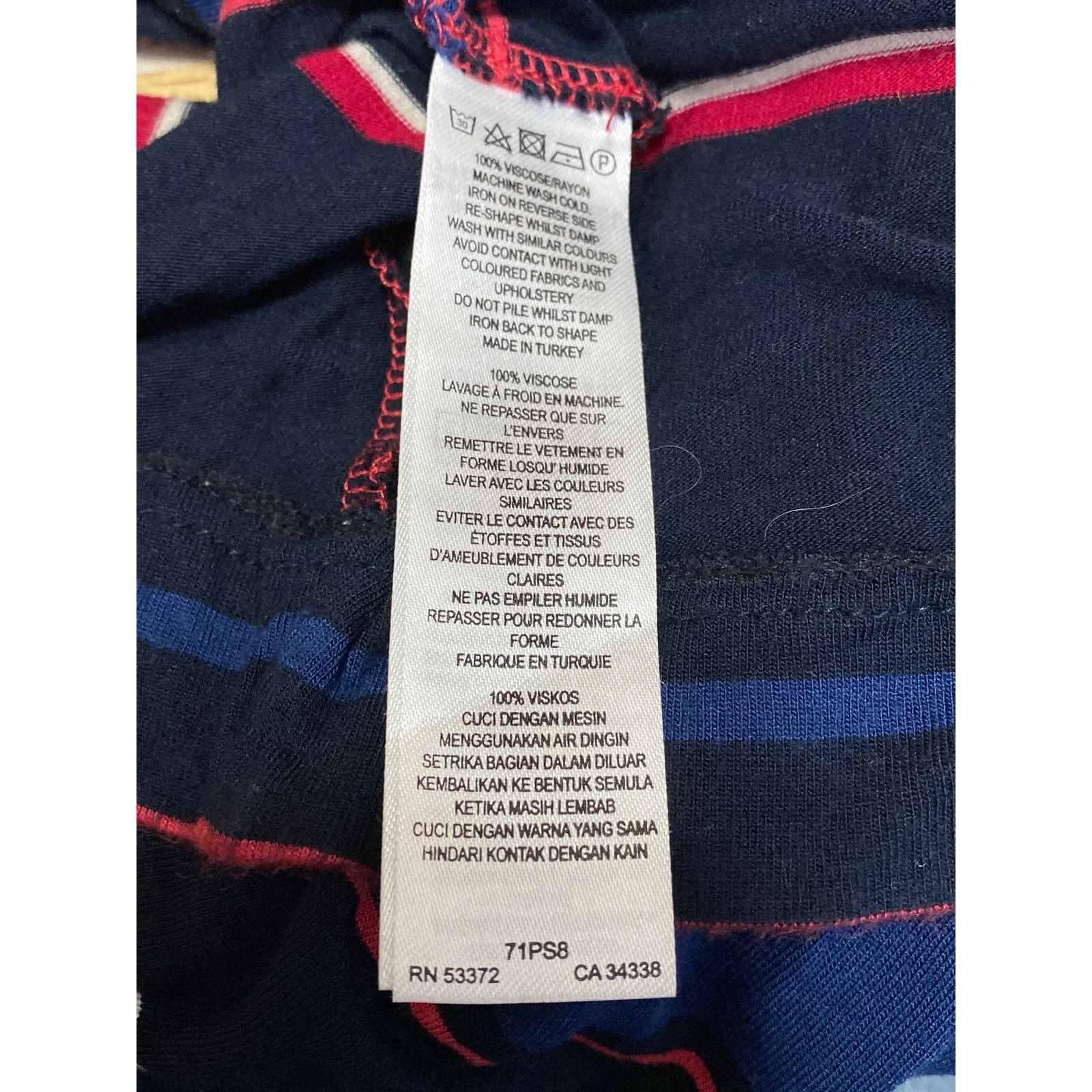 French Connection Multicolor Striped V Neck Sleeveless Maxi Bodycon Tank Dress 6 - Image 3