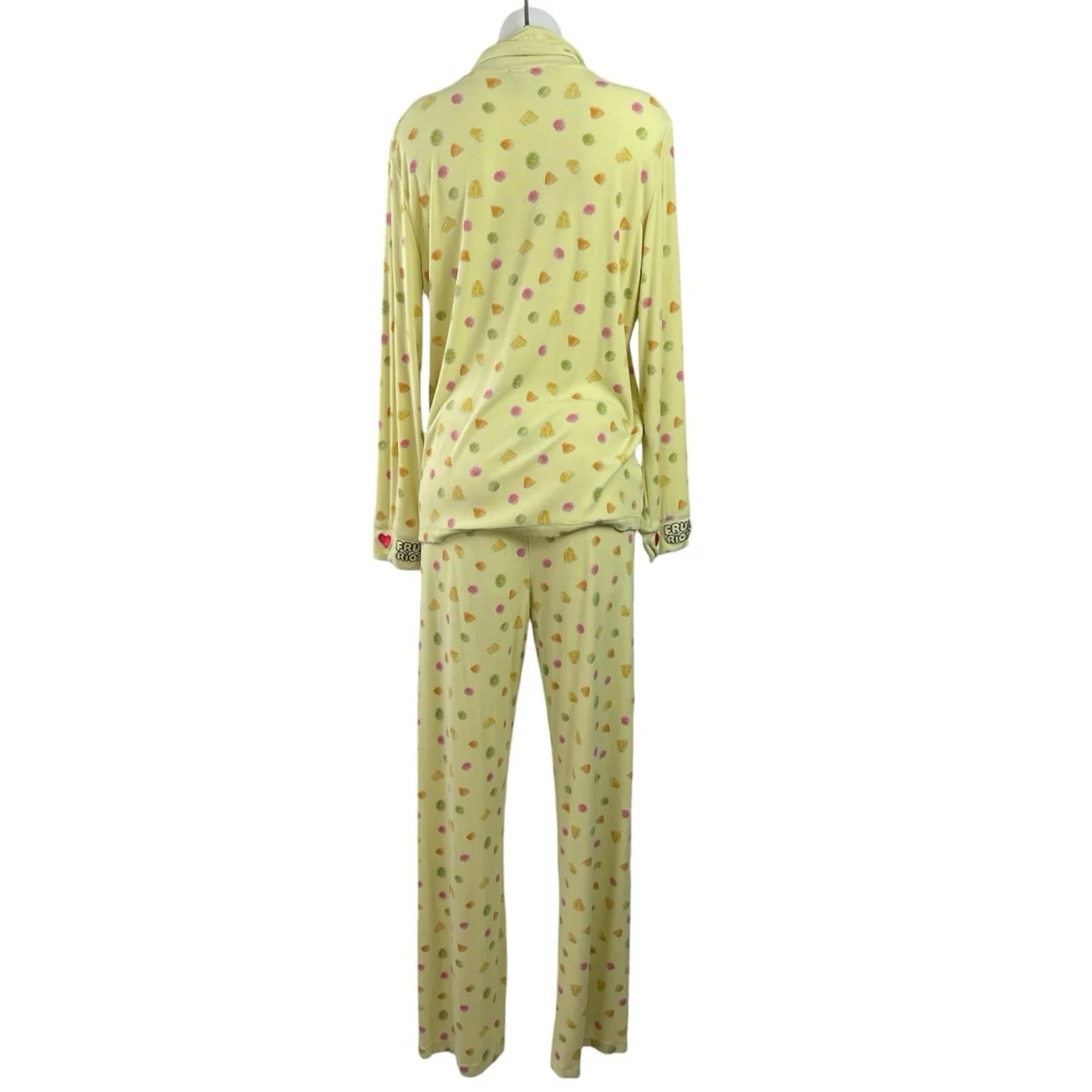 Fruit Riot Women's Yellow Long Sleeve Button Up Sleepwear Pajamas Set Size 2 - Image 3