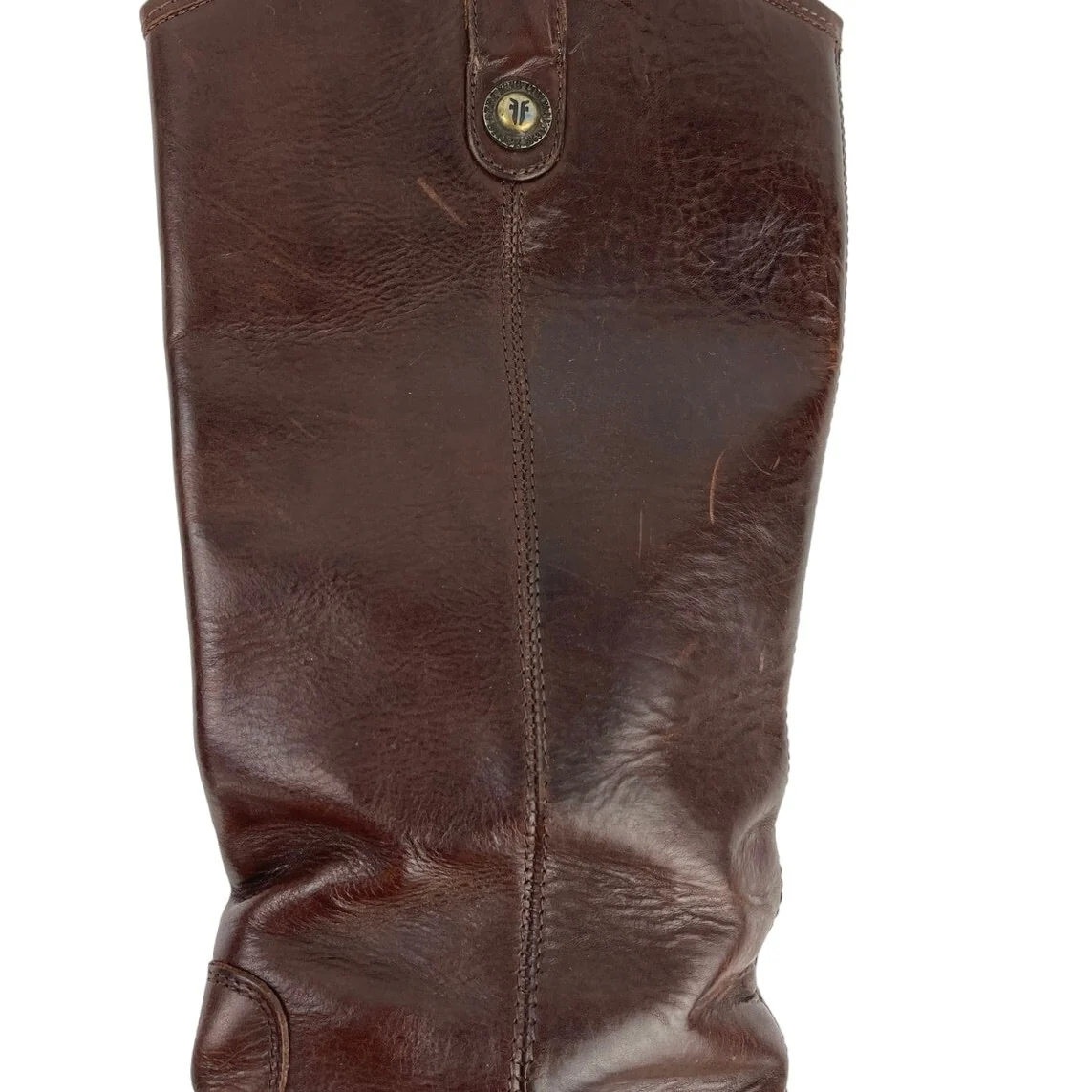 Frye Melissa Brown Button Leather Pull On Tall Western Cowboy Riding Boots Sz 8 - Image 5