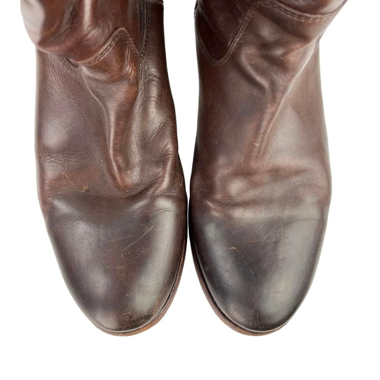 Frye Melissa Brown Button Leather Pull On Tall Western Cowboy Riding Boots Sz 8 - Image 7