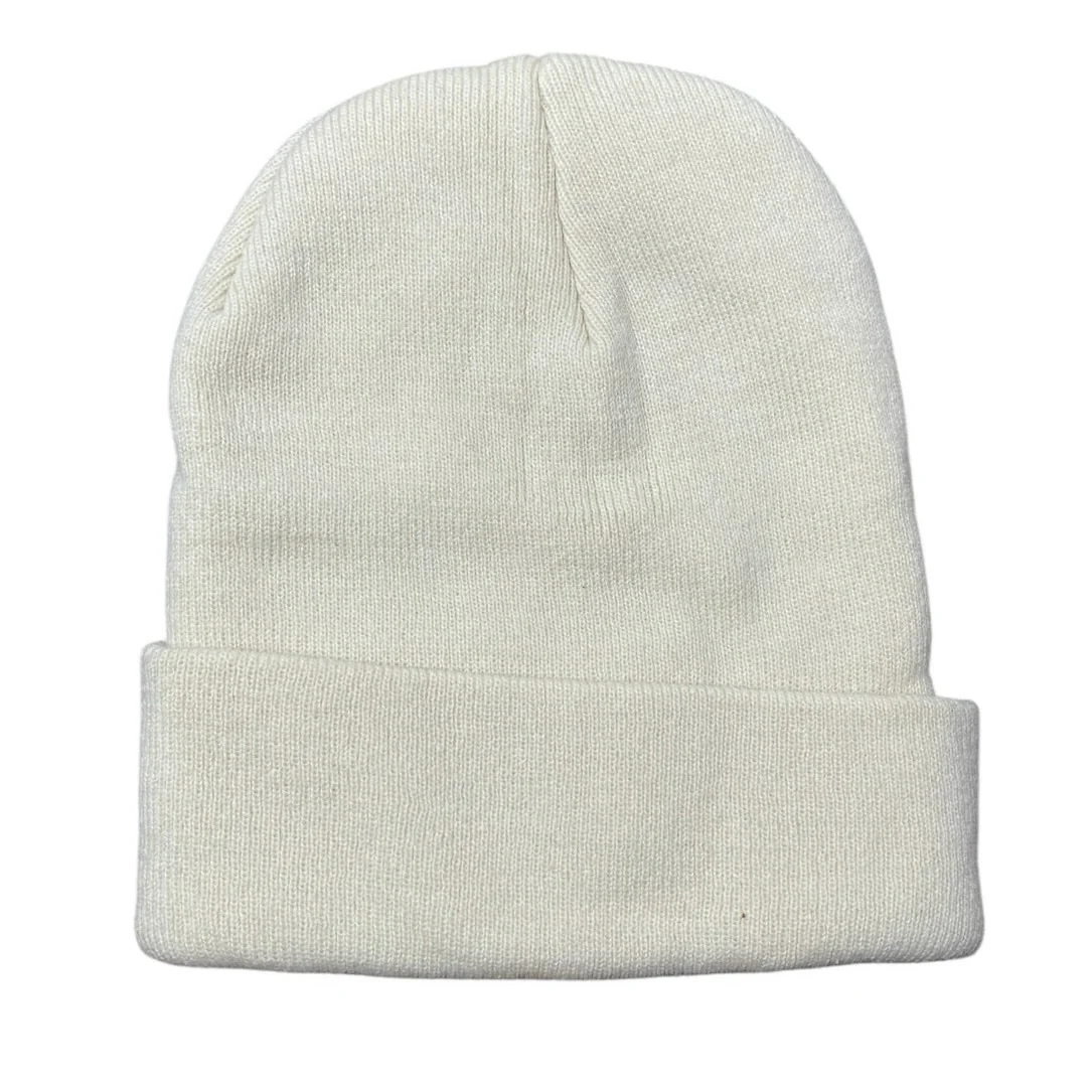 Furtalk Unisex White Knitted Cuffed Winter Bonnet Beanie Cap Hat One Size - Image 2