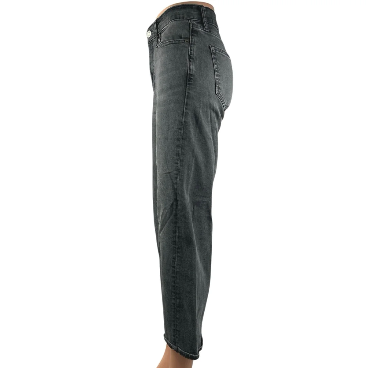 GAP 1969 Women's Black Gray Wide Leg High Waisted Denim Jeans Pants Size 24 - Image 2