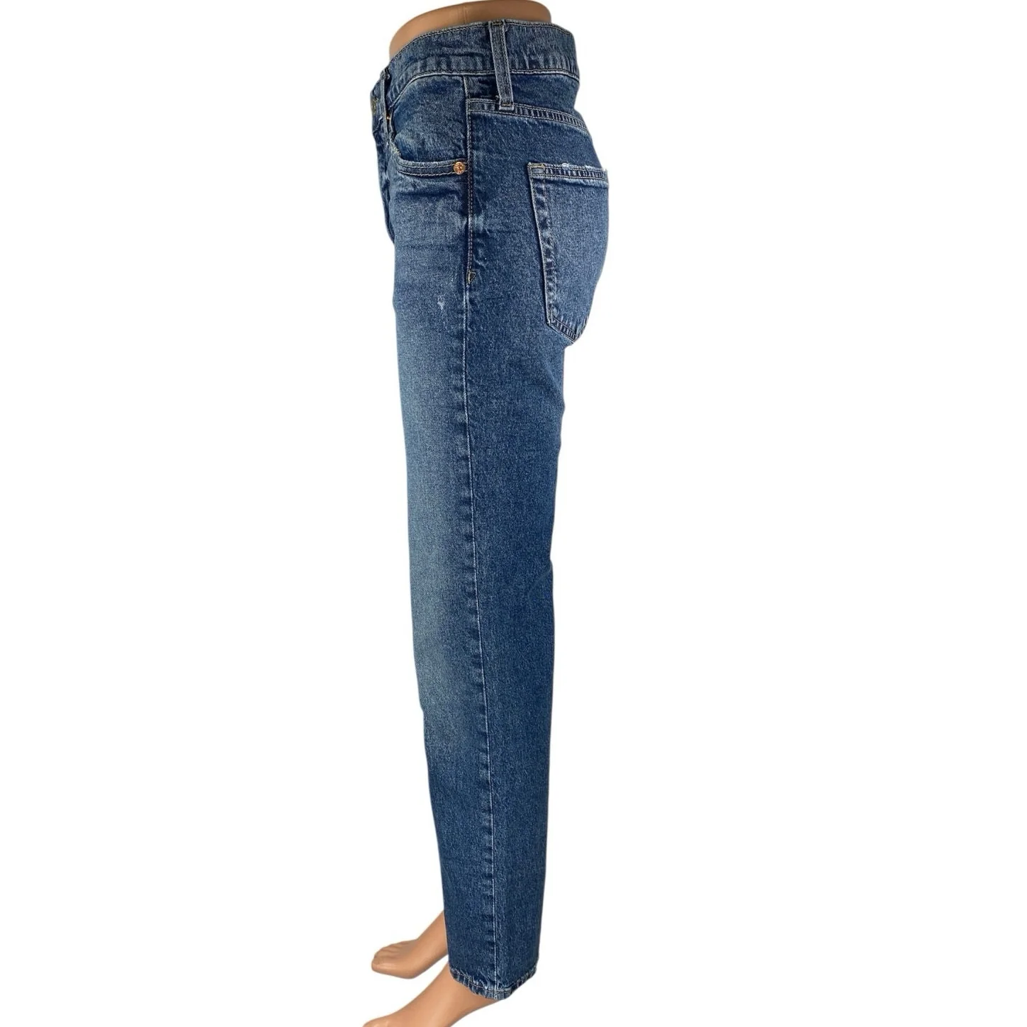 GAP 90's Loose Women's Blue Mid Rise Straight Leg Slim Denim Jeans Pants Size 24 - Image 2