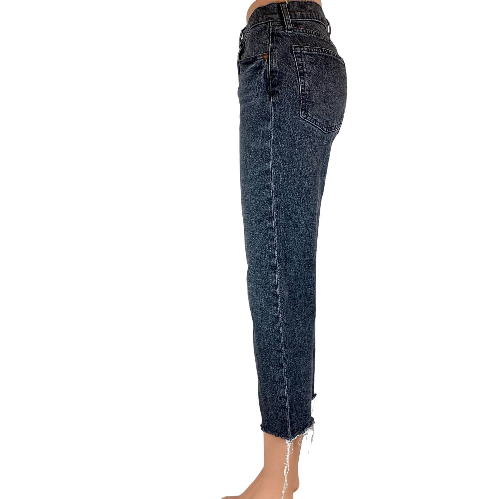 Gap Cheeky Straight High Rise- Gray Acid Wash -26 2P (27WxL23) - Image 3