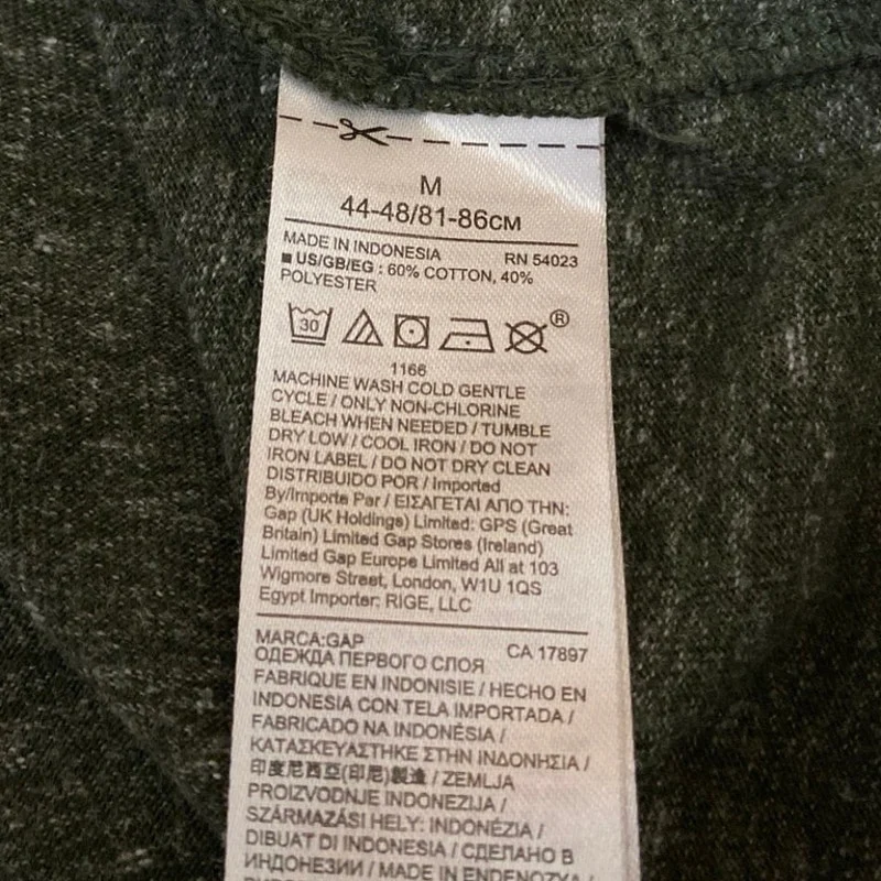 Gap Men's Green Long Sleeve Crew Neck Henley Sweatshirt Sweater Knit Top Size M - Image 4