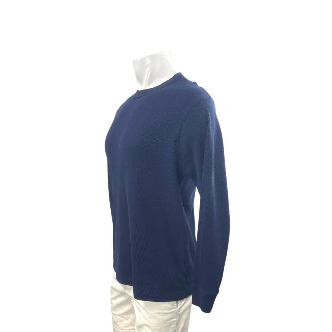 Gap Men's Navy Blue Waffle Knit Crew Neck Long Sleeve T Shirt Tee Top Size M - Image 2