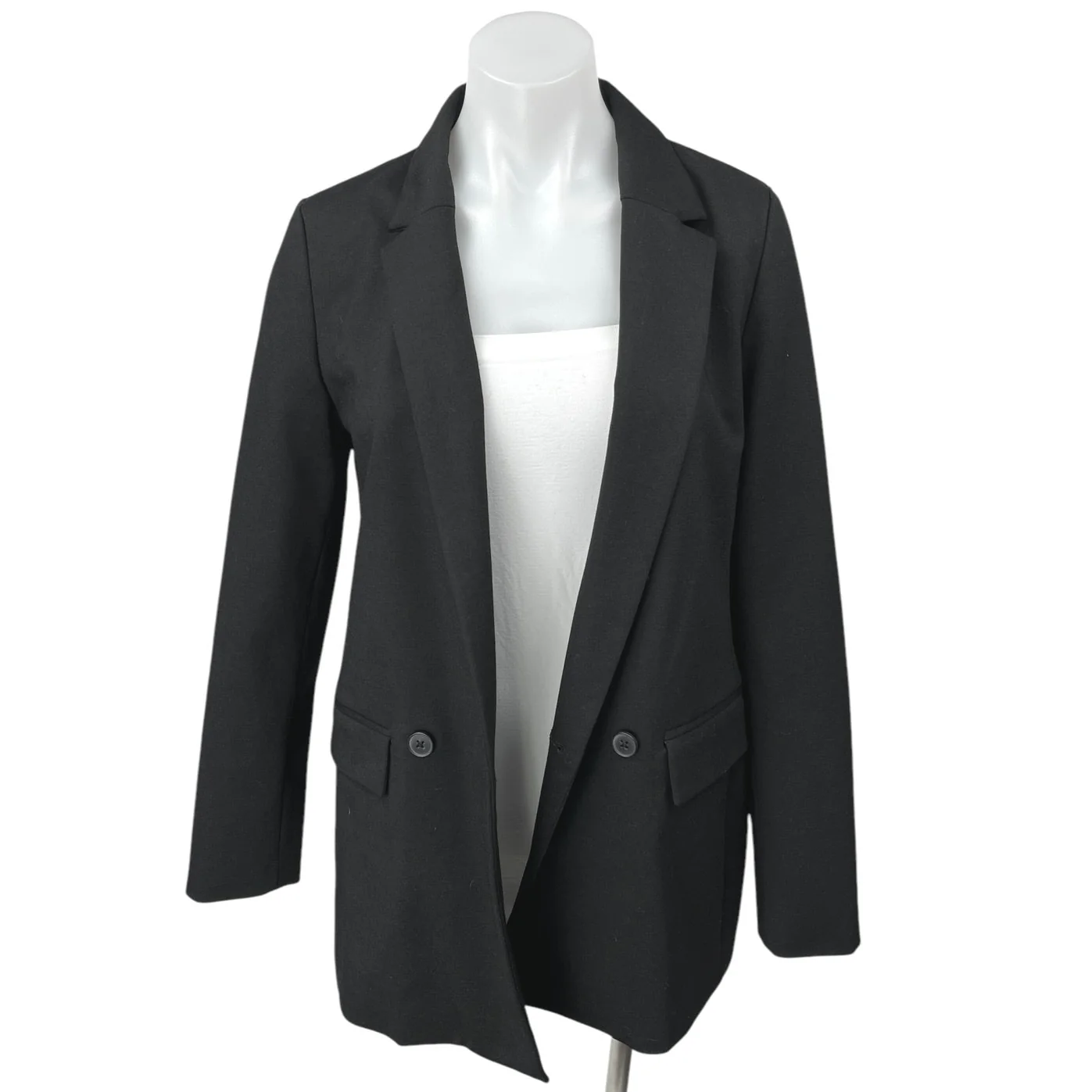 GAP Women's Black Double Breasted Long Sleeve Notch Collar Blazer Coat Jacket 4 - Image 3