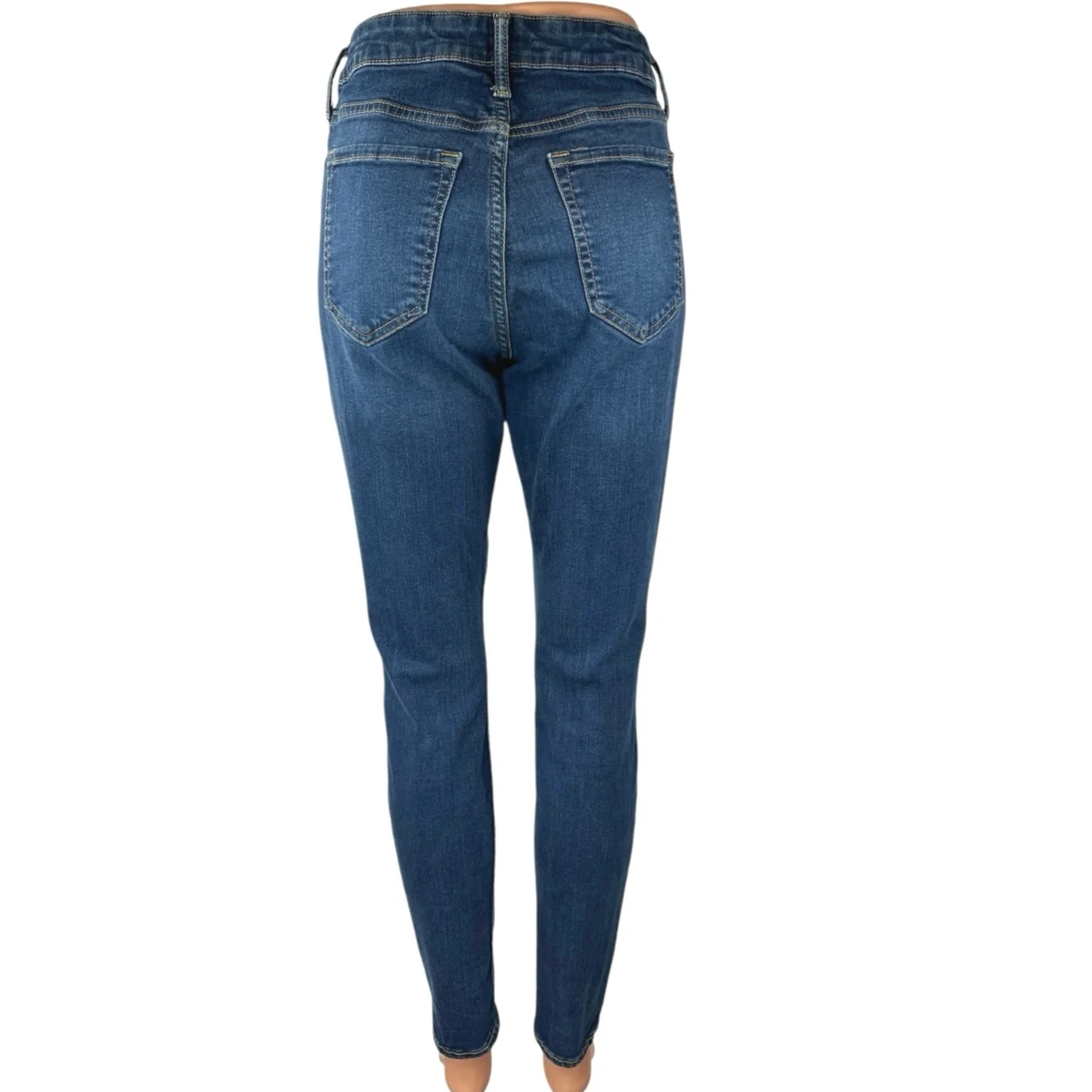 Gap Women's Blue Distressed Stretch High Waisted Skinny Denim Jeans Size 10 - Image 3
