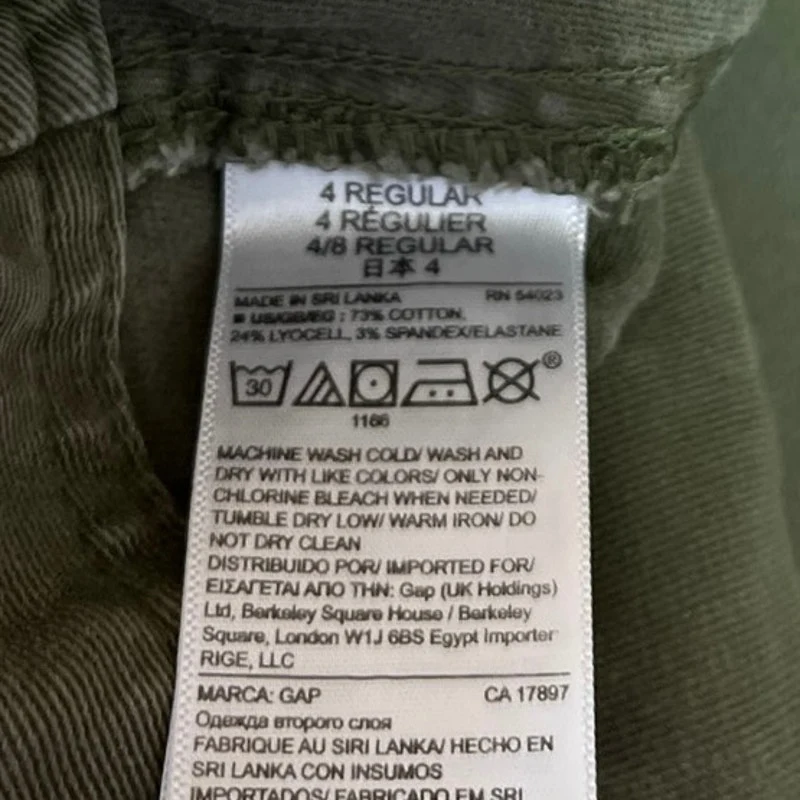GAP Women's Olive Green Mid Rise Skinny Leg Ankle Boyfriend Jeans Pants Size 4 - Image 6