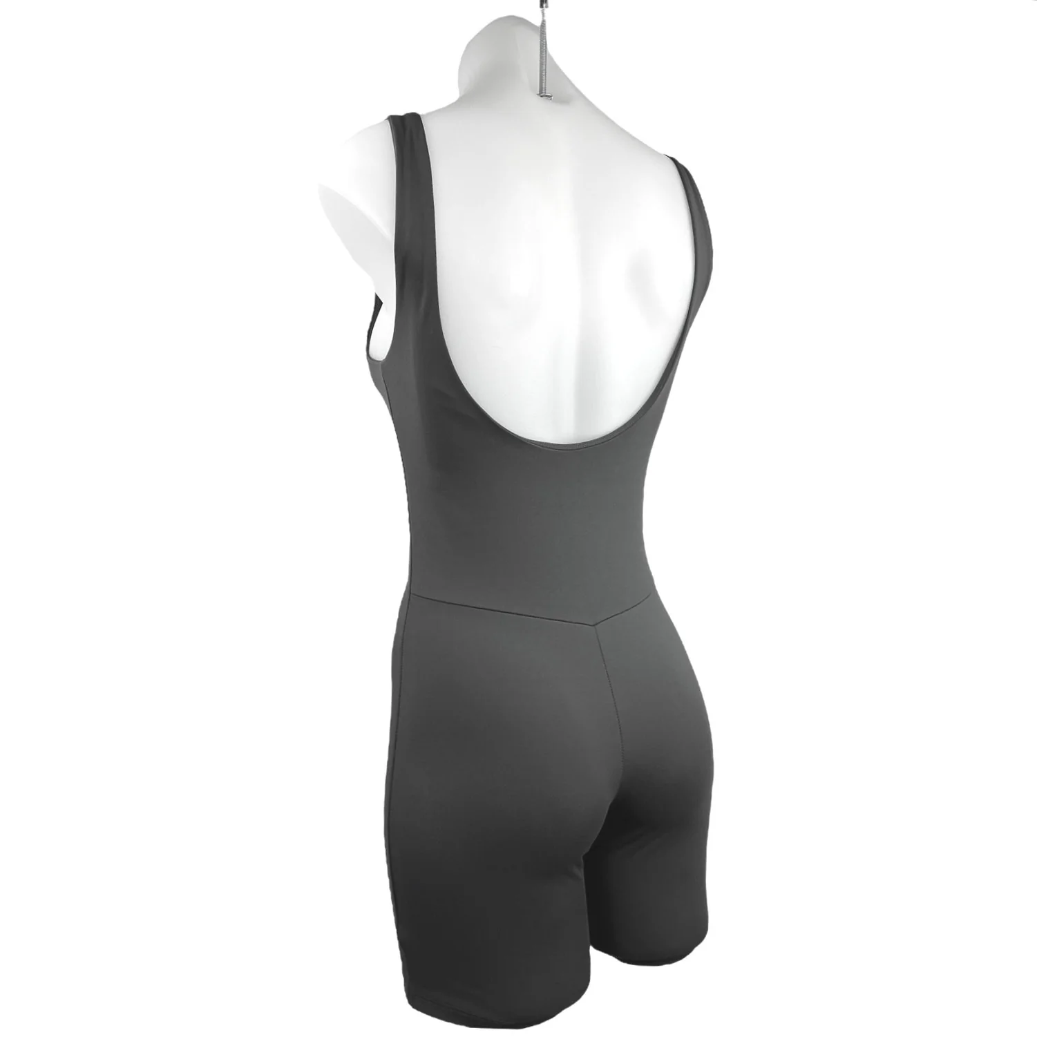 Girlfriend Collective Gray Unitard Cycling Bike Scoop Tank One Piece Romper S - Image 2