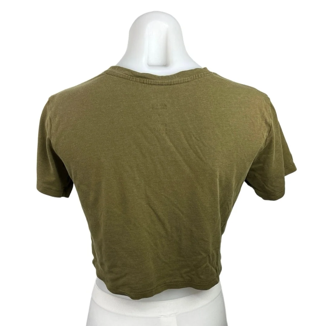 Girlfriend Collective Olive Green Crew Neck Short Sleeve Crop T Shirt Top Sz XS - Image 2