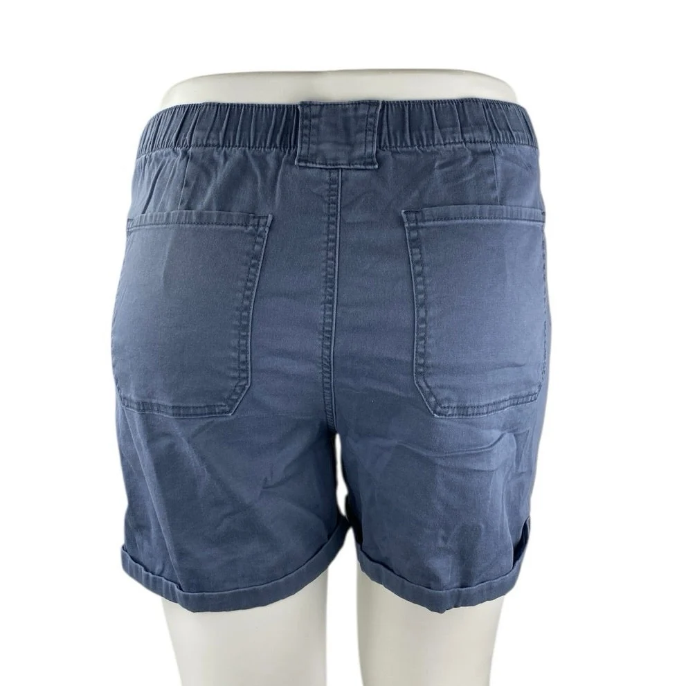 Gloria Vanderbilt Womens Gray Blue Twill High Waisted Wide Leg Utility Shorts XL - Image 2