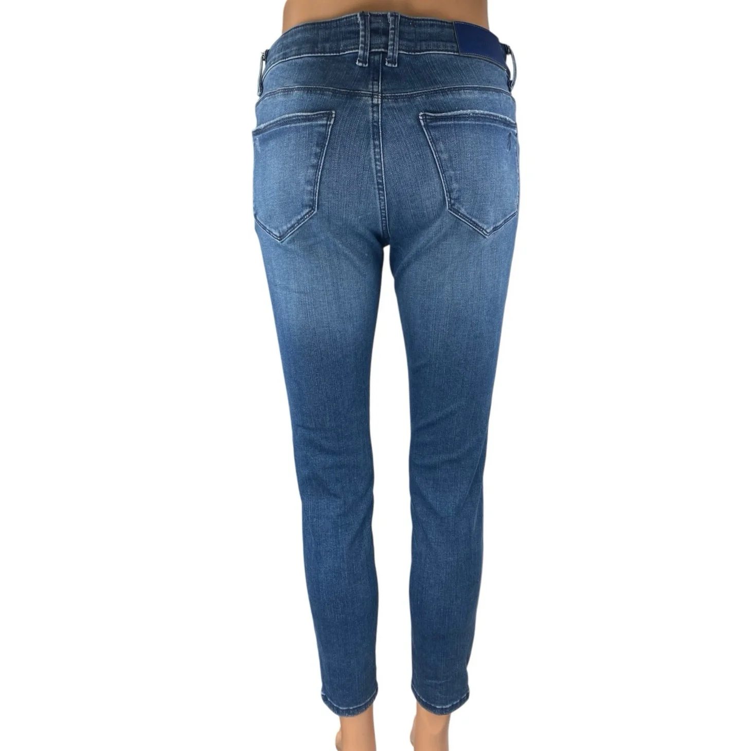 Goldgarn Jungbusch Women's Blue Mid Rise Medium Wash Skinny Denim Jeans Pants 25 - Image 3
