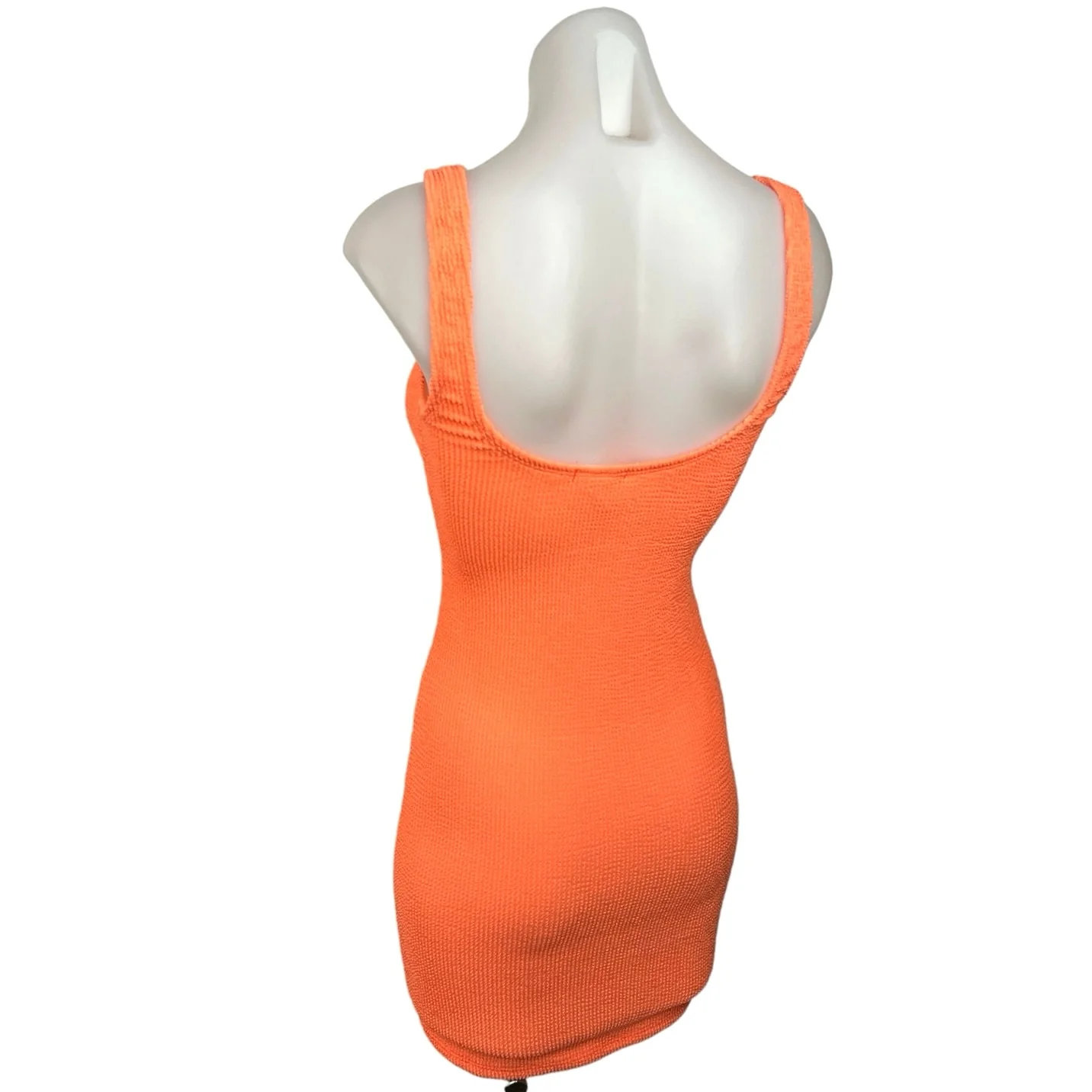 Good American Orange Scoop Neck Sleeveless Stretch Bodycon Tank Short Dress 1/2 - Image 2