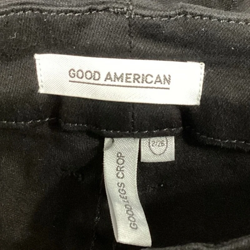 Good American Women's Black Mid Rise Good Legs Crop Skinny Denim Jeans Size 26 - Image 5