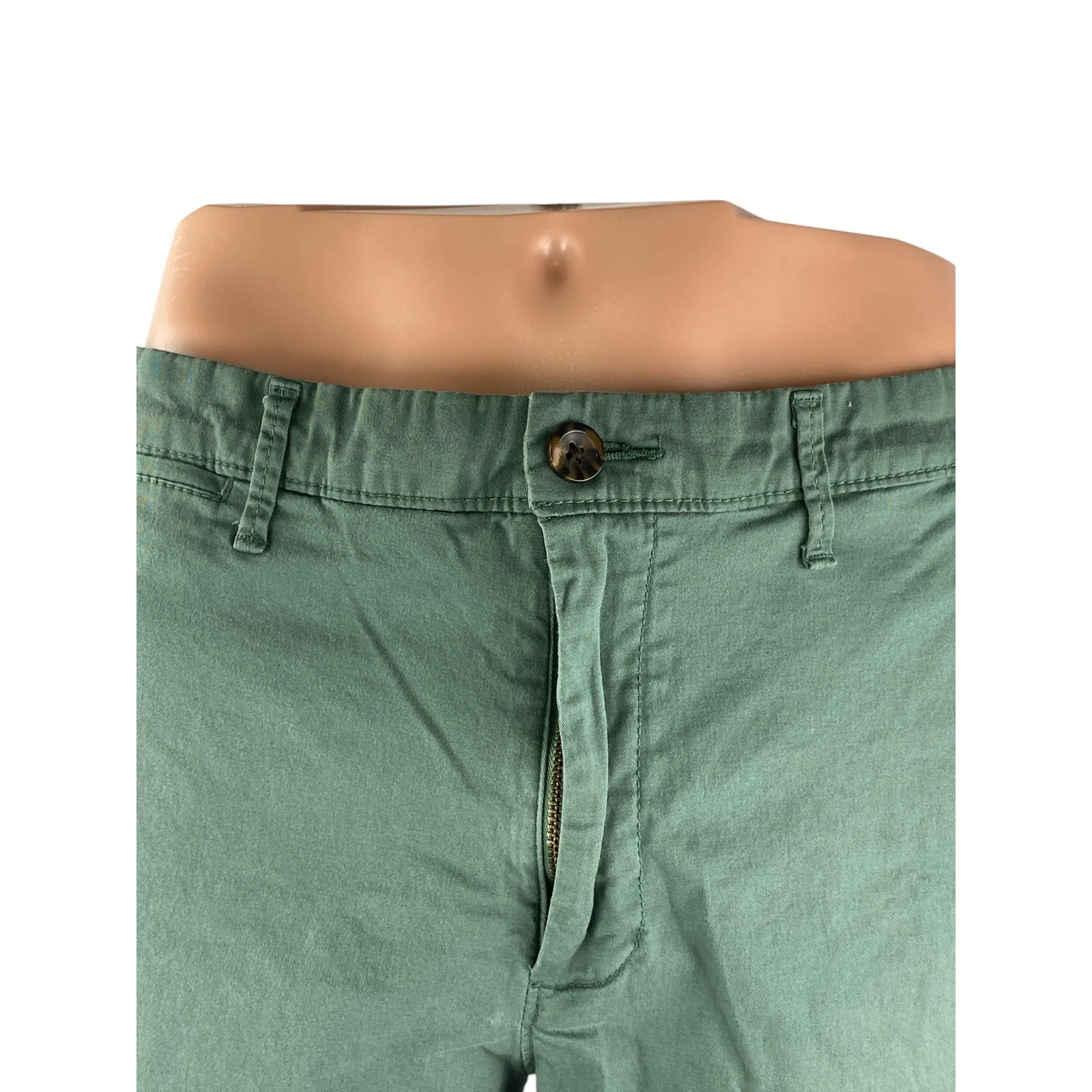 Goodfellow & CO Men's Green High Rise Slim Straight Chino Bermuda Shorts Size 32 - Image 2