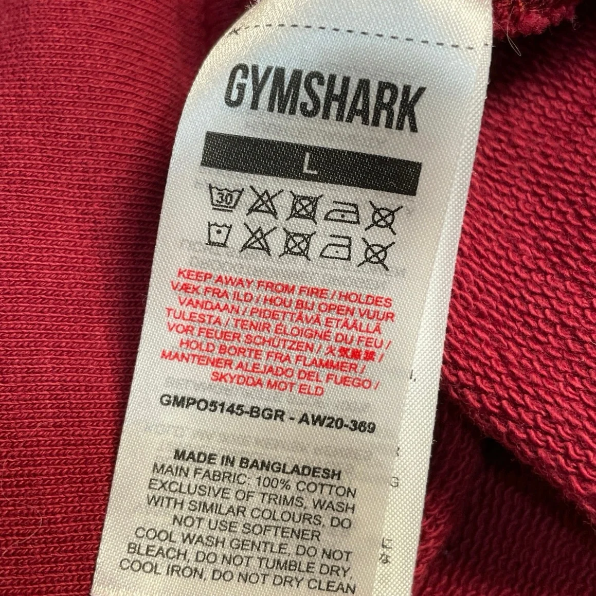 Gymshark Legacy Men's Red Sleeveless Hoodie Hooded Tank Sweatshirt Top Size L - Image 5