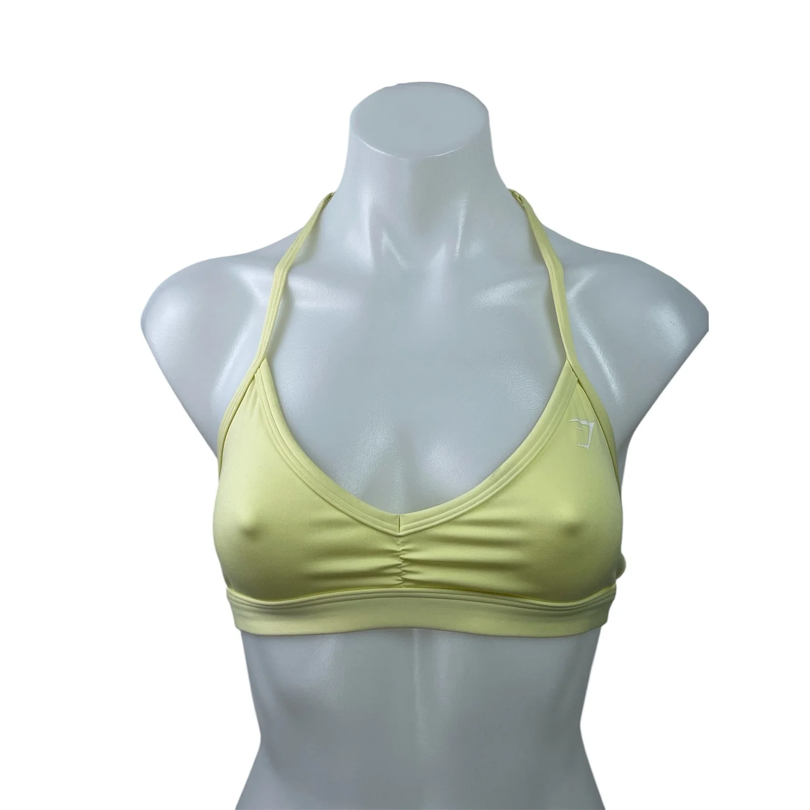 Gymshark Minimal Halterneck Pink Yellow Bundle Lot of 2 Sports Bra Tank Top Sz S - Image 2
