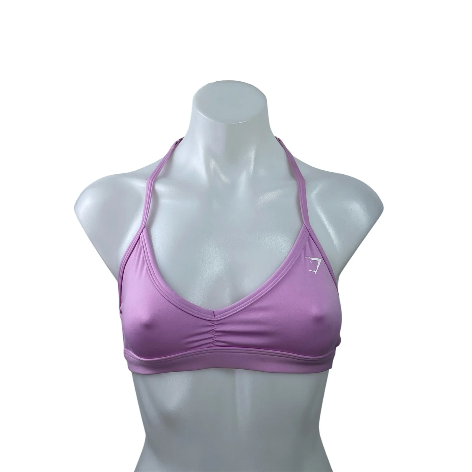 Gymshark Minimal Halterneck Pink Yellow Bundle Lot of 2 Sports Bra Tank Top Sz S - Image 5